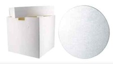 Tall Cake Box with lid and Cake Board 3mm OR Drum12mm thick 8" 10"12" & 14" inch