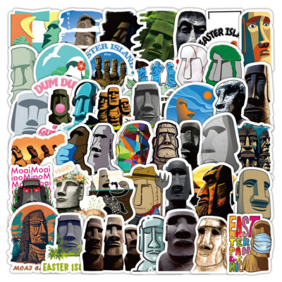 60 Stck. Stilvolle Moai Statue Osterinsel Aufkleber Telefon Laptop Abziehbilder Handwerk Zum Selbermachen