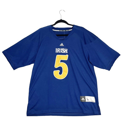 Adidas Notre Dame Jersey #5 UND Fighting Irish Adult Large Navy Blue & Gold