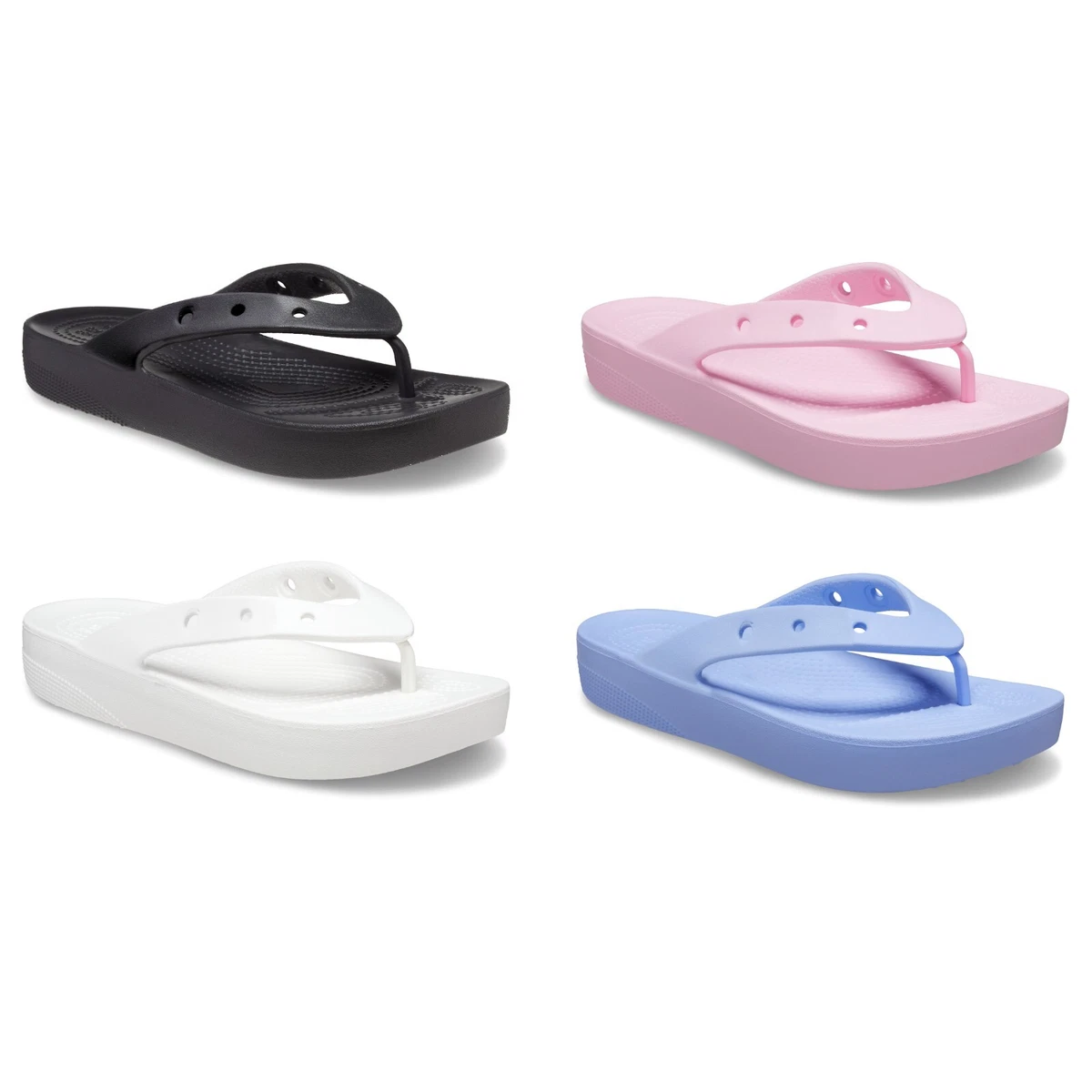 Crocs Womens Ladies Classic Platform Croslite Lightweight Slip Ons