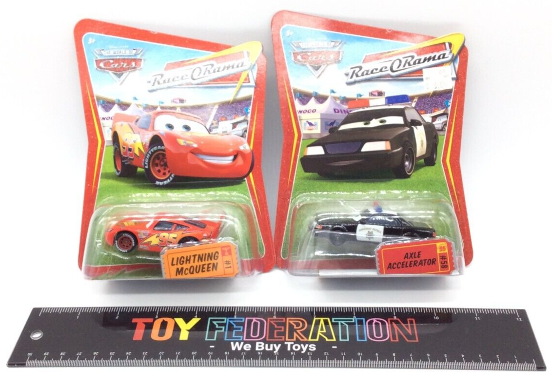 Disney Pixar Cars RACE ORAMA: LIGHTNING MCQUEEN #1 & AXLE