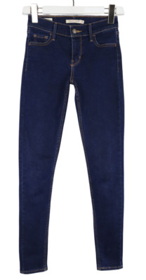 Levi's Premium Big E 710 Super Skinny Jeans Damen W26/L30 Stretch Zip Fly Blau
