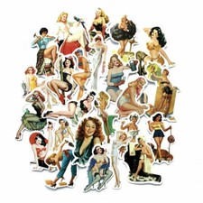 Lot 50 Vinyl Glamor Girl Retro Beauty Laptop Stickers Decals Sticker PVC
