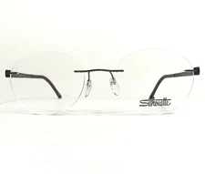 Silhouette Eyeglasses Frames 5447 40 6055 Gray Gunmetal Round Rimless 50-18-140