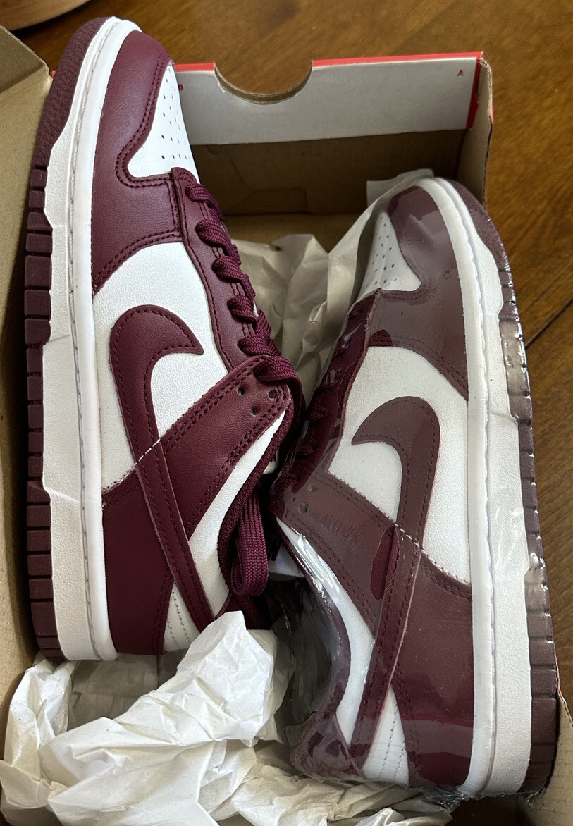 nike dunk low sail cashmere pale ivory dark beetroot