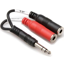 Hosa Technology YPP-117 1/4" TRS Male to Dual 1/4" TS Female Y-Cable Splitter