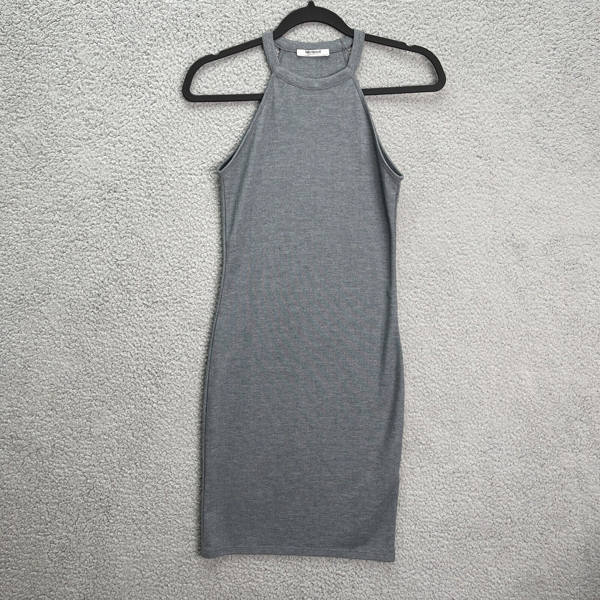 ribbed halter dress zara Zara orange ribbed halter