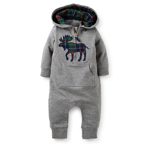 Neugeborenes Säugling Baby Jungen Cartoon Kapuzenstrampler Overall Body Kleidung Outfit - Bild 13 von 19