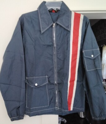 Vintage Racing Jacket Ego Trix Hidaco Stripes Mens Small SUPER RARE