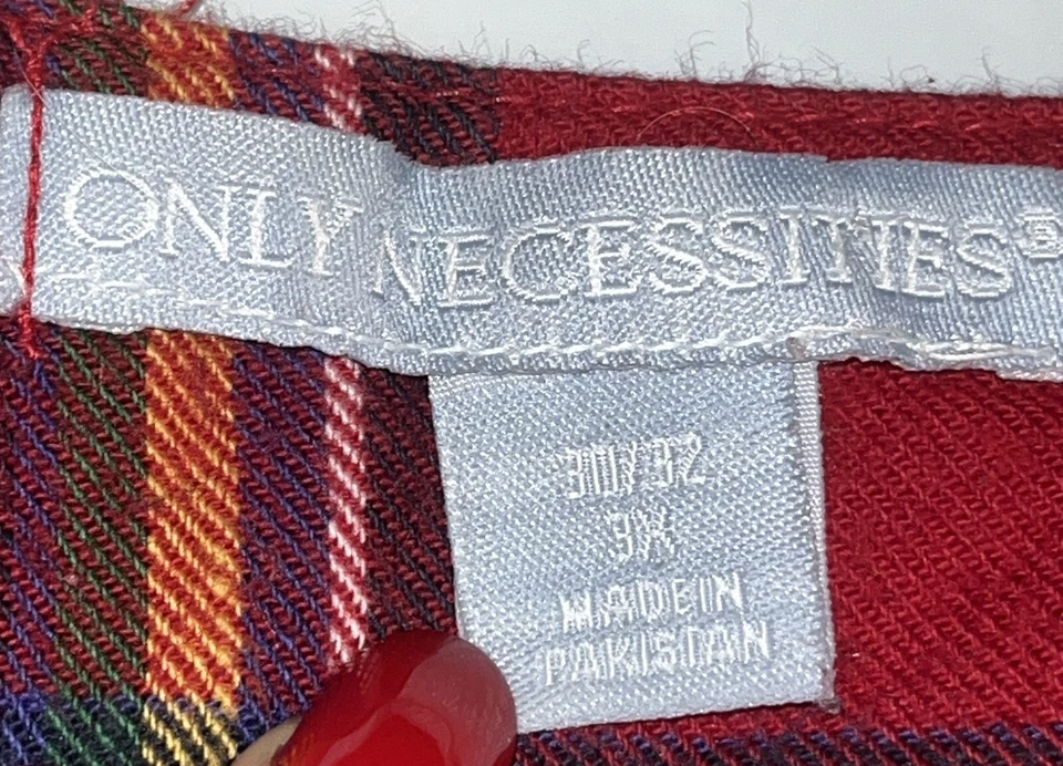 VESTIDO 3XL Only Necessities Rojo a Cuadros Salón FRANELA LARGA Bolsillos Frontales a Presión Azul Foto 2 de 4