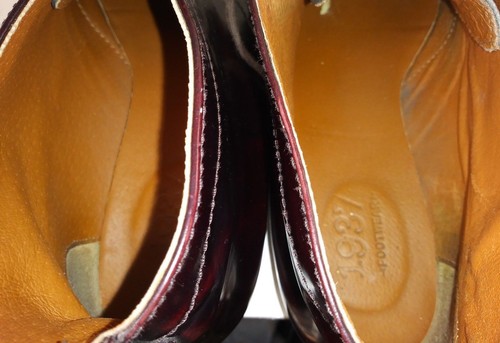 1937 Footwear Damen Stiefel Oxford Knöchel US 9,5 Burgund Lackleder Spitze 1145 - Bild 11 von 11