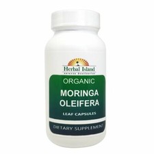 Organic Moringa Oleifera Leaf Powder Capsules - 240 Count 500mg - Pure-Natural