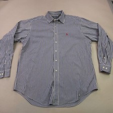 Ralph Lauren Shirt Mens 16.5 Large Long Sleeve Button Front Stripe Classic Fit