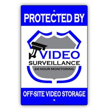 Protected By Video Surveillance CCTV Camera Safety Alarm Aluminum Metal Sign