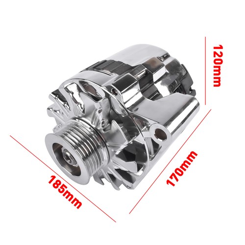 Chrome Alternator CS130 Style 12V 160 AMP for GM Chevy SBC BBC A1006C ES1006C - Picture 16 of 16