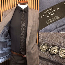 Brooks Brothers Lanificio CERRUTI 1818 WOOL 42L Blazer Suit Jacket Regent PLAID
