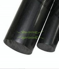 New 2 pcs Nylon Polyamide PA Plastic Round Rod Stick Stock Black 10mm x 250mm