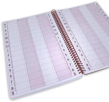 4 Column Appointment Book, 8.5x13.5, Undated Daily Planner with 15 Min Increment