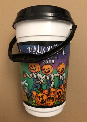 Vintage 2008 Disney Parks HALLOWEEN Kürbis Mickey Geist Popcorn Eimer