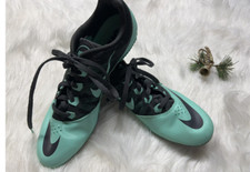 Nike Women  s Zoom Rival Sprint Racing Track Shoes 615998-300 Black Green Sz 9.5