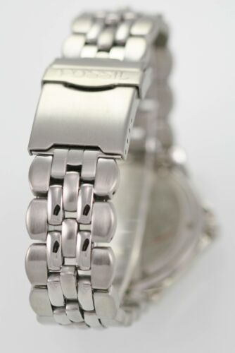 Montre pour homme bleu fossile en acier inoxydable argenté 50 m résistant à l'eau quartz blanc battant - Photo 2 sur 3