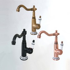 Brass Ceramic Base Kitchen Sink Bathroom Basin Faucet Swivel Mixer Tap fzh035
