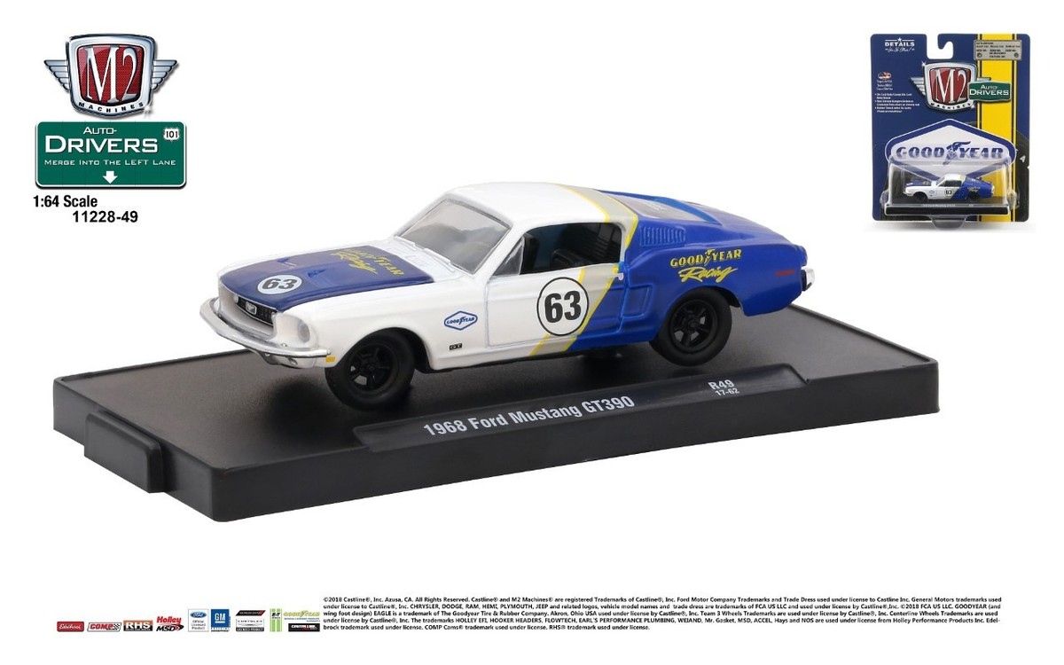 M28 11228 49 M2 MACHINES AUTO DRIVERS 1968 Ford Mustang GT 390