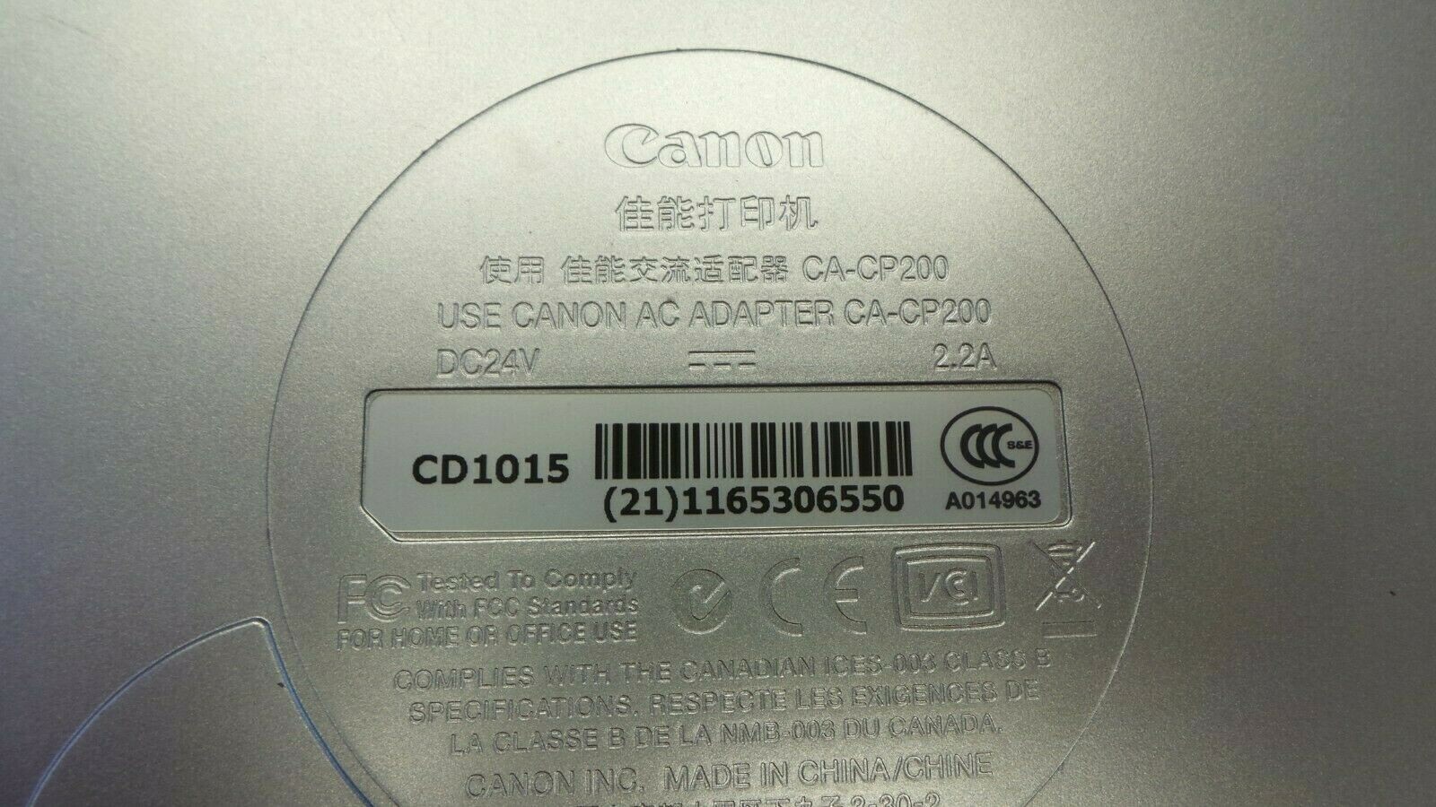 CANON SELPHY CA-CP200 PHOTO PRINTER 112873-2 (R) LOC. Z-7