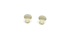 2 SMALL BRASS KNOB, SOLD IN PAIRS, 1/2" DIA. BOOKCASES SMALL BINS SOLID BRASS