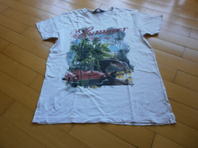 Designer T-traxx Herren T-Shirt weiß Summer Malibu Beach Größe S
