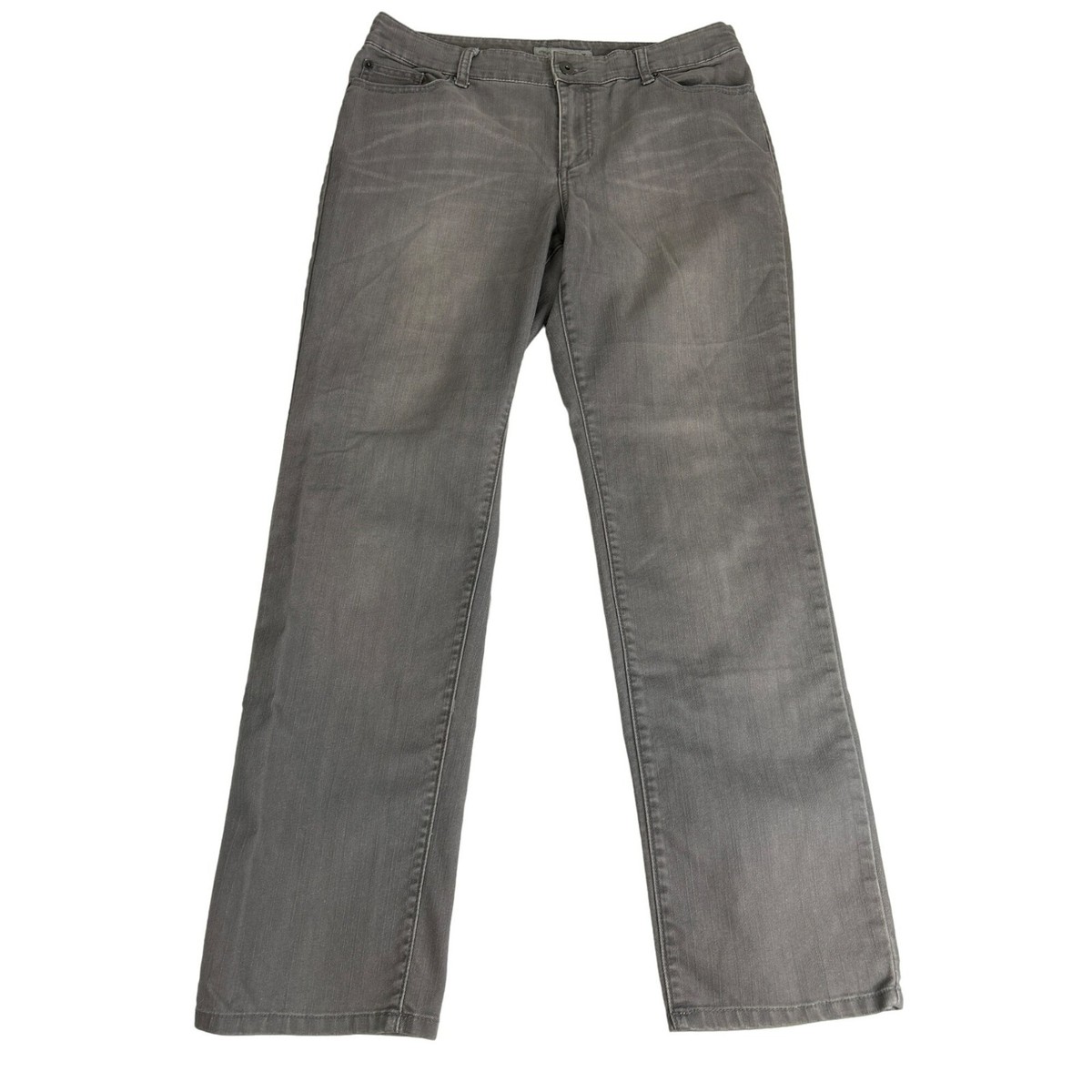 Chico's Platinum Denim Jeans Women's 2 Grey Cotton