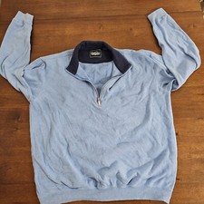 Straight Down Sweater Mens XLarge Blue 1/4 Zip Pullover Golf Golfing Casual Knit