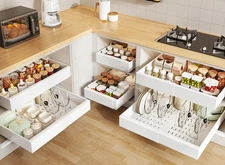 6 Pack Pull out Cabinet Organizer 21"Deep with Raising Pad for Framed Cabinet...