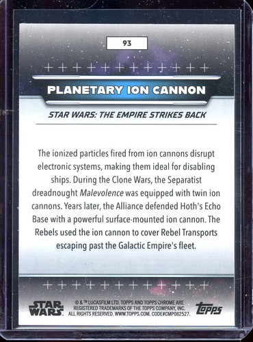 2024 Topps Star Wars Hyperspace #93 Cañón de iones planetarios oro polvo galáctico/50 - Imagen 2 de 2