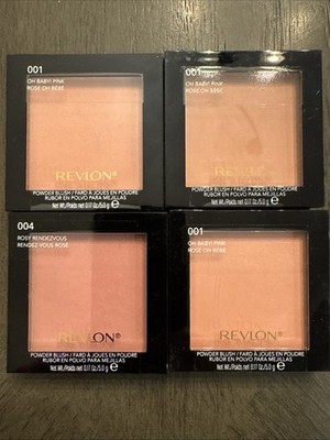 Lot Of 4-  Revlon Powder Blush, 004 Rosy Rendezvous X3 & 001 Oh Baby! Pink X1