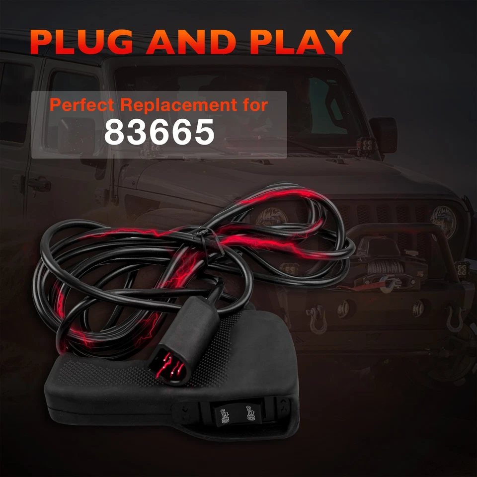 Mando a distancia de cabrestante 83665 para controlador de cabrestante Warn M8000 M10000 M12000 HS9500 Foto 3 de 4