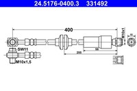 Bremsschlauch FÜR Opel Astra J (P10) - ATE 24.5176-0400.3