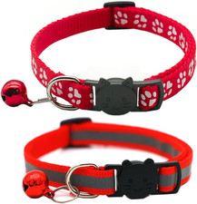 2 Pack Cat Collars Quick Release Reflective Kitten Collar with Bell  Safety Rel