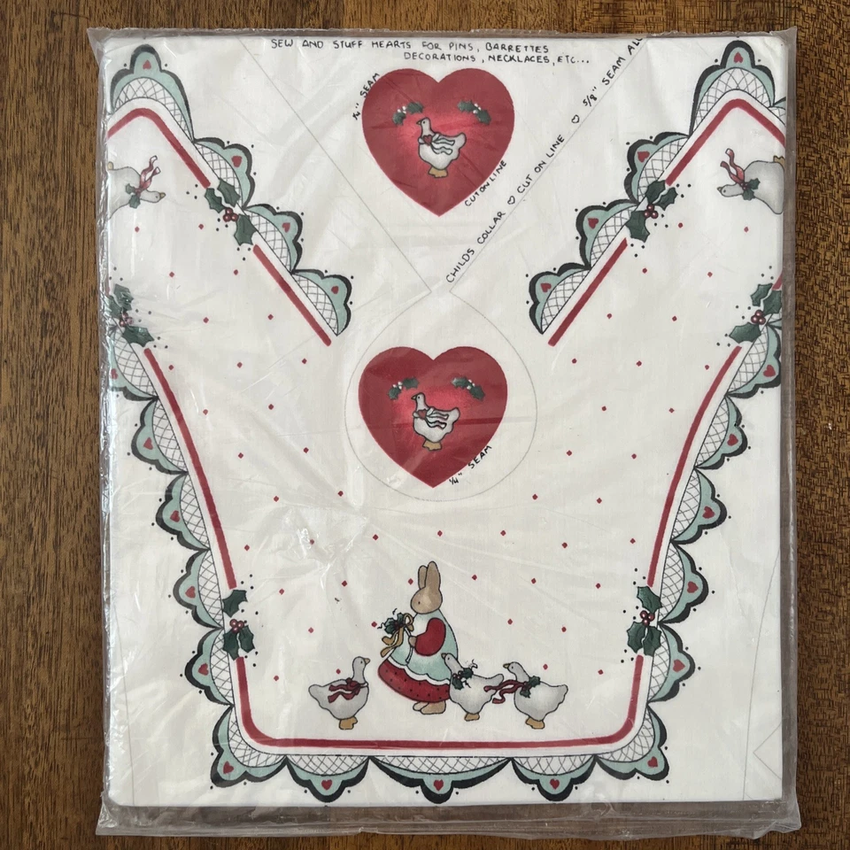 Vtg Daisy Kingdom Honey Bunny Collar Kit Child Doll 6051 Christmas Ducks 1988 - Image 4 of 4