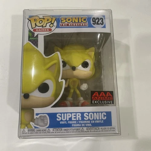 Funko Pop! Sonic the Hedgehog Super Sonic AAA Anime Exclusive #923 W/ Protector