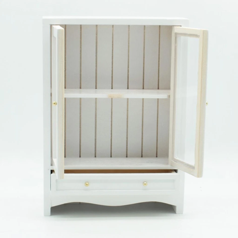 Maison de poupée miniature, étagère en bois blanc, bibliothèque - Photo 3/4