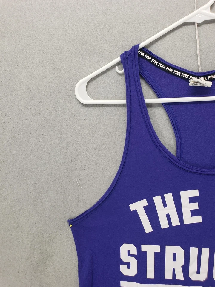 Camiseta sin mangas Victoria's Secret ROSA para mujer mediana púrpura gimnasio entrenamiento espalda corredora Foto 2 de 4