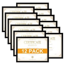 8.5x11 Picture Frame Certificate Frame 12 Pack, 8.5 by 11 Bulk Multi Document...