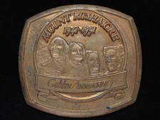 OB23111 VINTAGE 1991  MOUNT RUSHMORE GOLDEN ANNIVERSARY  BELT BUCKLE