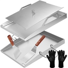Edelstahl Grillplatte set Plancha für Gasgrill und Holzkohlegrill …