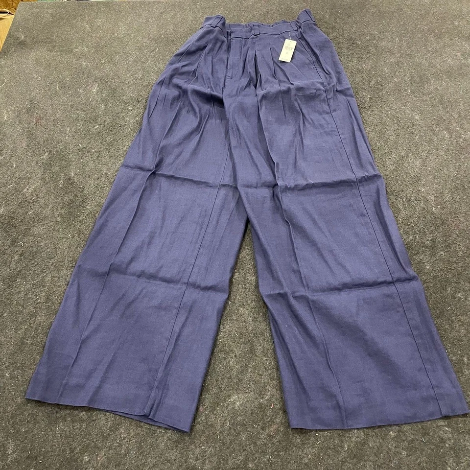 MAEVE The Avery Pleated Wide-Leg Trouser Women's Size XS Deep Blue 