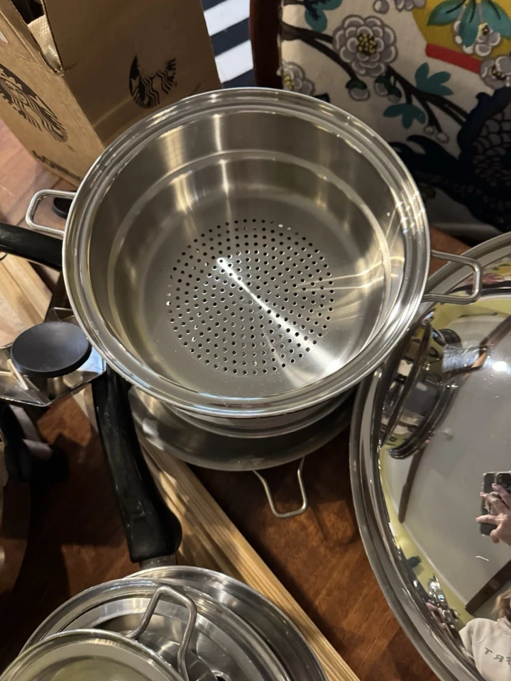 Juego de utensilios de cocina de acero inoxidable Salad Master de 28 piezas huevo contado y asas como 1 Foto 4 de 4