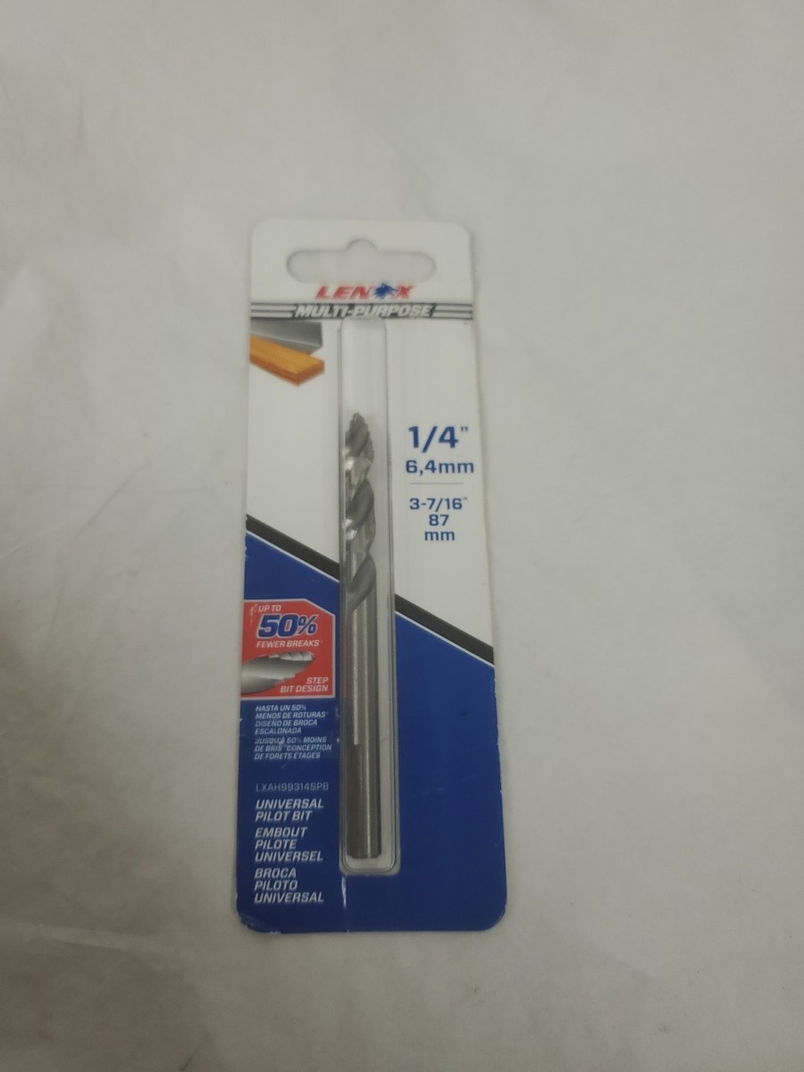 Lenox LXAH99314SPB Multi Purpose Carbide Tipped Pilot Bits 1/4