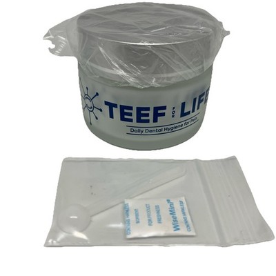 Teef For Life Glass Jar & Spoon For Plant-Derived Daily Dental Care Dog Cat Pet