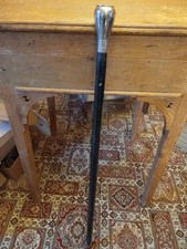 Vintage Chrome Compass Topped Walking Stick 37" Tall Very Tactile Piece